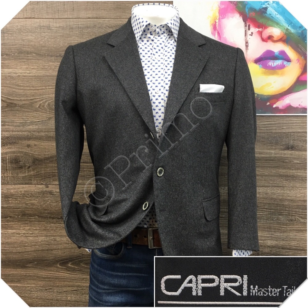 VINTAGE Mens Bespoke Cashmere Blazer Sport Coat Casual Jacket Size 40R Gray Suit